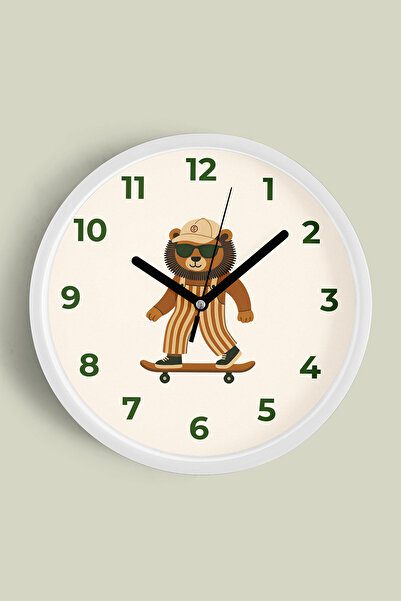JHAAR Ceas de perete modern cu design Câine pe skateboard - Ceas de perete pe...