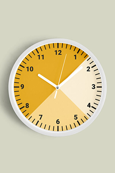 JHAAR ساعة حائط بتصميم عصري - 35 سم - هيكل أبيض مع زجاج أمامي - آلية صامتة