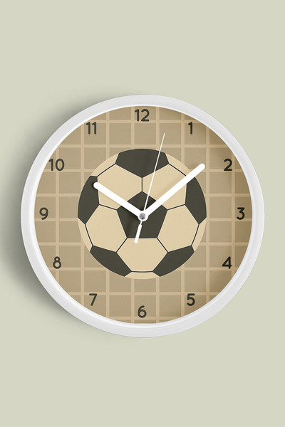JHAAR ساعة حائط بتصميم كرة القدم الحديثة - ساعة حائط لغرفة الأطفال - 30 سم - ...