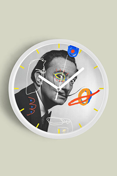 JHAAR Ceas de perete modern cu portretul artistului modern Salvador Dali - 42...