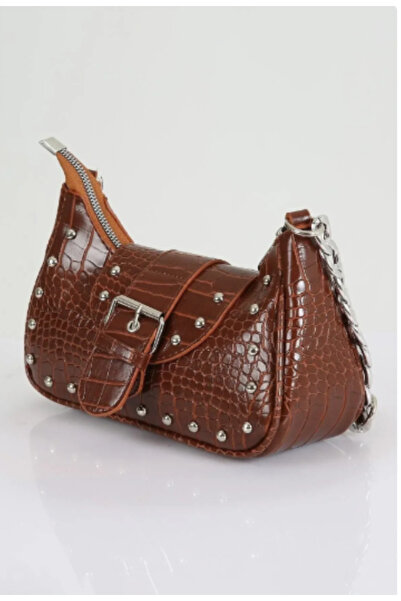 MY VİNTAGE Geantă de umăr cu model de crocodil împânzit