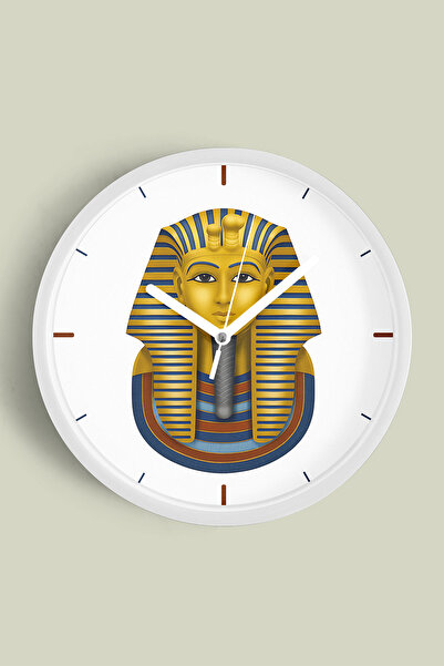 JHAAR Ceas de perete modern Firaun - 35cm - Carcasă albă cu sticlă frontală -...