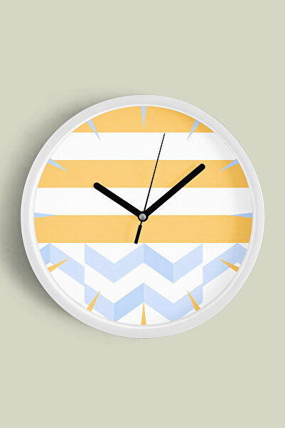 JHAAR Ceas de perete cu design modern - 42 cm - Carcasă albă cu sticlă fronta...