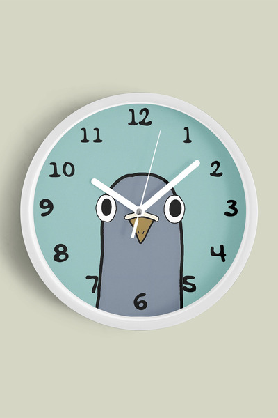 JHAAR Ceas de perete pentru camera copiilor Şaşkın Güvercin - 42cm - Carcasă ...