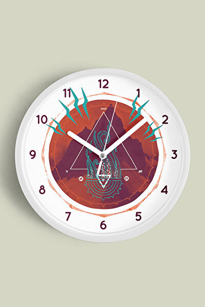 JHAAR Ceas de perete modern cu design abstract - 25 cm - Carcasă albă cu stic...