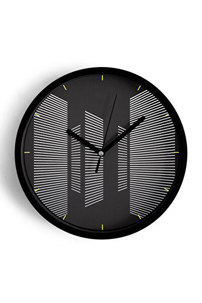 JHAAR Negru - Alb Iluzie optică Ceas de perete cu design modern - 42 cm - Car...