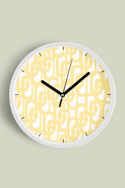 JHAAR ساعة حائط عصرية بتصميم تجريدي - بوهيمي - هندسي - 30 سم - هيكل أبيض مع و...