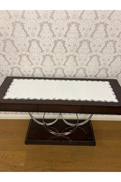QBR Home Delik İşi Console Cover & Runner. Evali Model. 35 X 115 cm