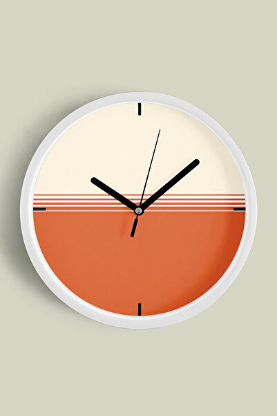 JHAAR Ceas de perete cu design modern - 35 cm - Carcasă albă cu sticlă fronta...