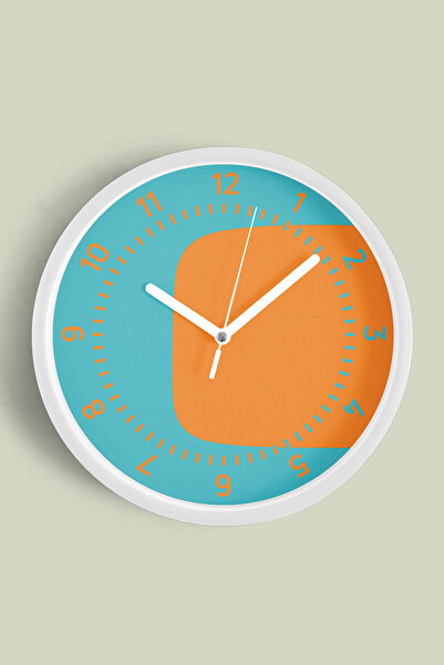 JHAAR Ceas de perete cu design modern - 35 cm - Carcasă albă cu sticlă fronta...