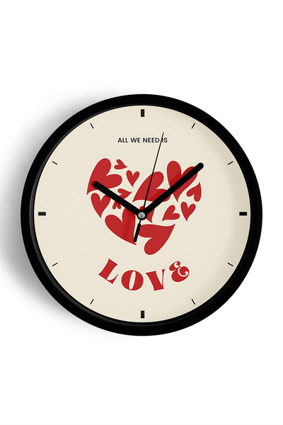 JHAAR Design modern cu litere - Ceas de perete „All We Need Is Love” - 30 cm ...