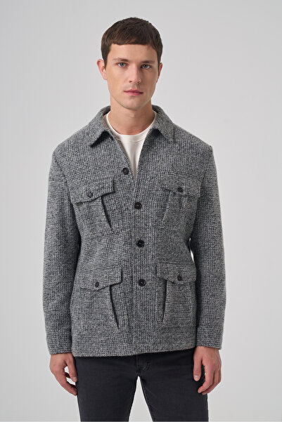 Morven Men's Black Trend Wool Dynamic Fit Shirt Jacket