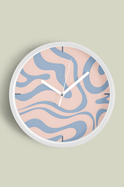 JHAAR Ceas de perete modern cu design abstract - 35 cm - Carcasă albă cu stic...