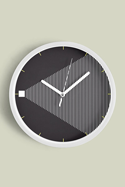 JHAAR Negru - Alb Iluzie optică Ceas de perete cu design modern - 35 cm - Car...