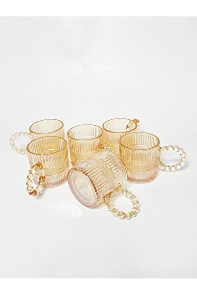 Casalina Set of 6 clear borosilicate glass tumblers, amber, 110 ml