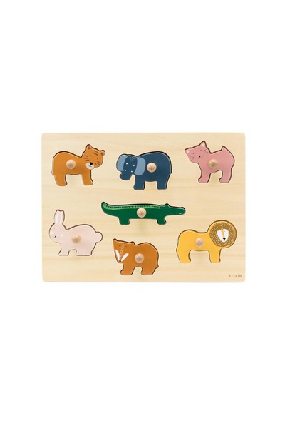 TRIXIE BV Puzzle cu animale din lemn – 7 piese, TRIXIE, 18 luni+