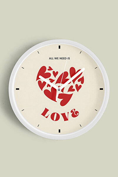 JHAAR تصميم حديث مكتوب عليه - ساعة حائط بعبارة ''كل ما نحتاجه هو الحب'' - 30 ...