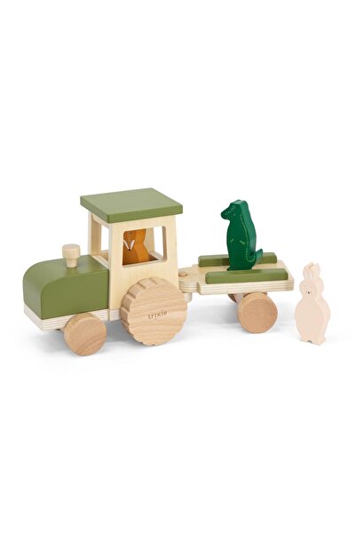 TRIXIE BV Wooden tractor with trailer, Animals, TRIXIE, 18 months+