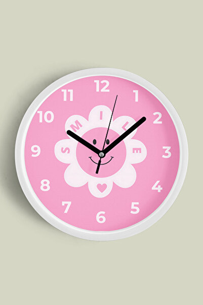 JHAAR Ceas de perete pentru camera copiilor Smiling Sun Design - 25cm - Carca...