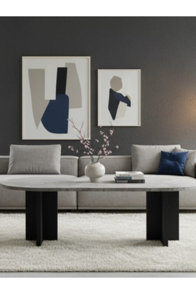 BEC59 Modern oval wooden coffee table | Ideal for the living room