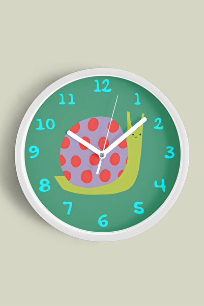 JHAAR Ceas de perete drăguț, colorat, cu melci, pentru camera copiilor - 25 c...