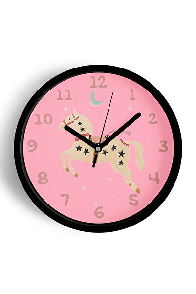 JHAAR Ceas de perete pentru camera copiilor Calul Fermecat - 25cm - Carcasă n...