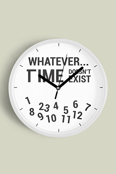JHAAR Design modern cu litere - Ceas de perete cu mesajul „Oricum... Timpul n...