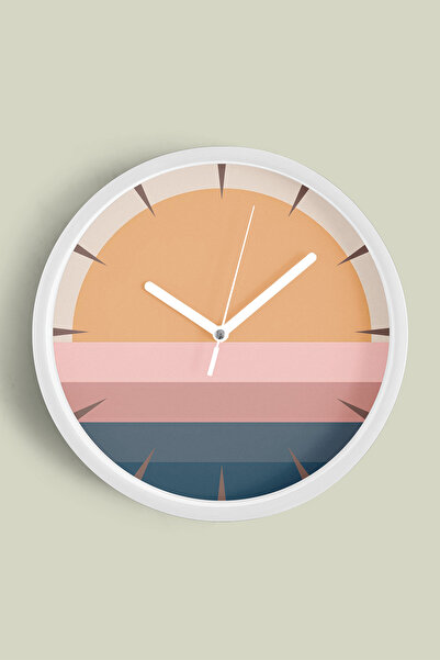 JHAAR ساعة حائط حديثة بتصميم تجريدي - 30 سم - هيكل أبيض مع زجاج أمامي - آلية ...