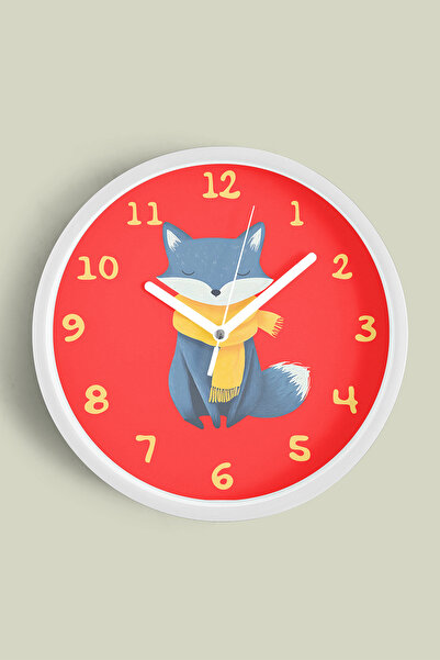 JHAAR ساعة حائط لغرفة الأطفال من لايتنج - 35 سم - هيكل أبيض مع واجهة زجاجية -...