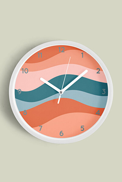 JHAAR Ceas de perete cu design modern - 30 cm - Carcasă albă cu sticlă fronta...