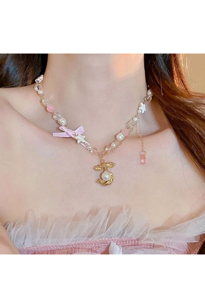 Kokoş Kolye y2k inci detay pinterest model