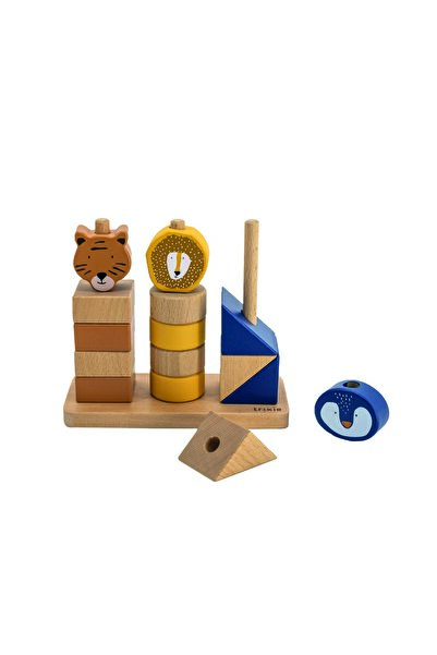 TRIXIE BV Jucărie de stivuit cu blocuri din lemn – Animale, TRIXIE, 1 an+