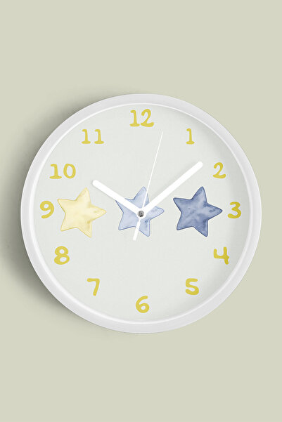 JHAAR Ceas de perete pentru camera copiilor cu stele colorate - 42 cm - Carca...