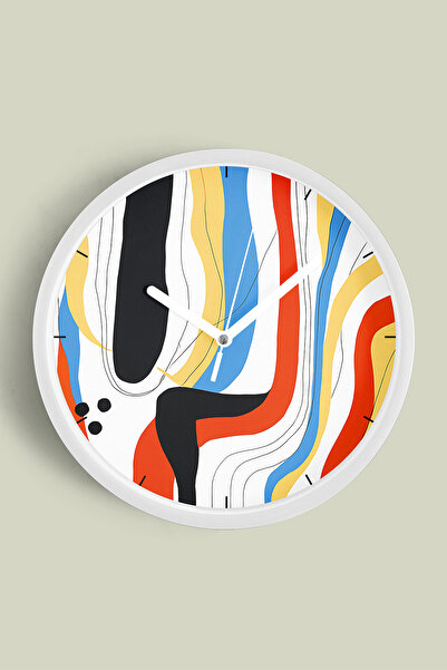 JHAAR ساعة حائط بتصميم عصري - 30 سم - هيكل أبيض مع واجهة زجاجية - آلية صامتة