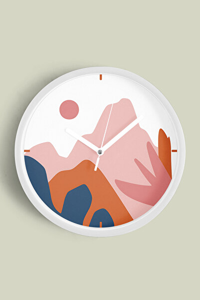 JHAAR ساعة حائط بتصميم عصري - 30 سم - هيكل أبيض مع واجهة زجاجية - آلية صامتة