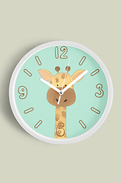 JHAAR Ceas de perete pentru camera copiilor cu girafa drăguță - 25 cm - Carca...