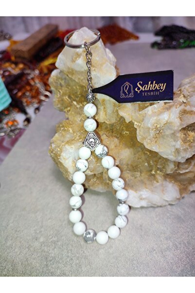 ŞAHBEY TESBİH سلسلة مفاتيح من حجر الهافليت الطبيعي