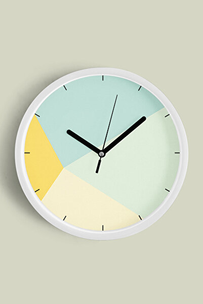 JHAAR Ceas de perete modern cu tematică geometrică - abstractă - 35 cm - Carc...