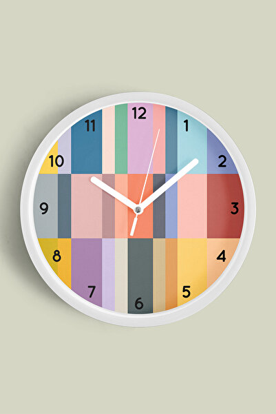 JHAAR ساعة حائط بتصميم عصري - 30 سم - هيكل أبيض مع واجهة زجاجية - آلية صامتة