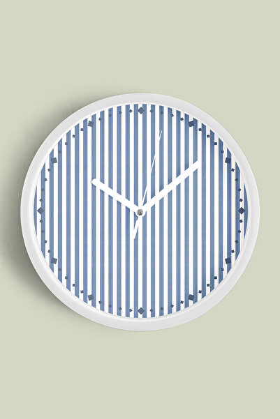 JHAAR Ceas de perete cu design modern, cu dungi colorate - 25 cm - Carcasă al...