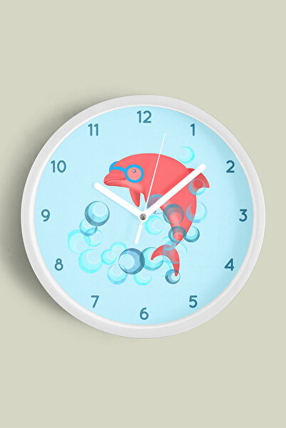 JHAAR Ceas de perete modern pentru camera copiilor cu design adorabil de delf...