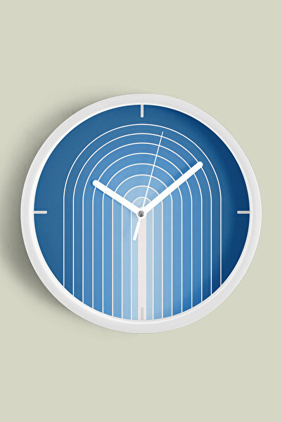 JHAAR ساعة حائط بتصميم عصري - 30 سم - هيكل أبيض مع واجهة زجاجية - آلية صامتة