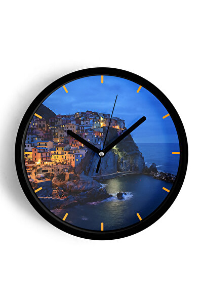 JHAAR Ceas de perete modern cu peisaj natural de pe Coasta Amalfi, Italia - 3...