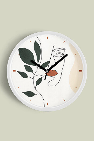 JHAAR Ceas de perete modern cu figură feminină în stil minimalist - 30 cm - C...