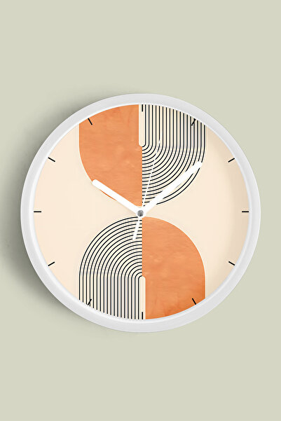 JHAAR ساعة حائط حديثة - 35 سم - هيكل أبيض مع واجهة زجاجية - آلية صامتة