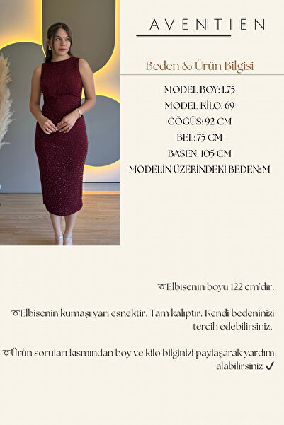 Aventien Draped Stone Slit Burgundy Midi Dress