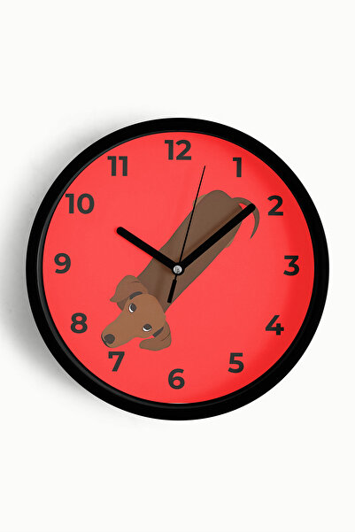 JHAAR ساعة حائط حديثة بتصميم كلب - ساعة حائط لغرفة الأطفال - 35 سم - هيكل أسو...