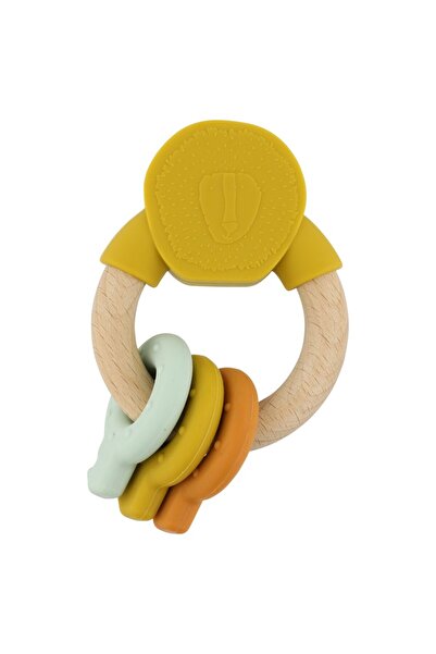 TRIXIE BV Jucărie de dentiție și explorare din silicon și lemn – Mr. Lion, TRIXIE, 6 luni+