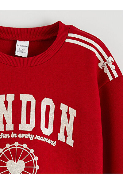 LC Waikiki Lcw Kids Printed Girls' Sweatshirt and Pants 2-Pack