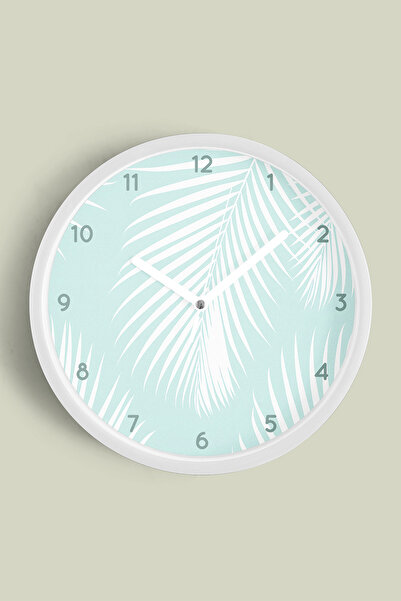 JHAAR Ceas de perete cu design modern - 25 cm - Carcasă albă cu sticlă fronta...